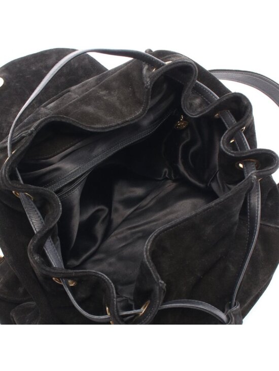 Chanel Backpack CC Logo Black Suede Leather CC Drawstring main image 7